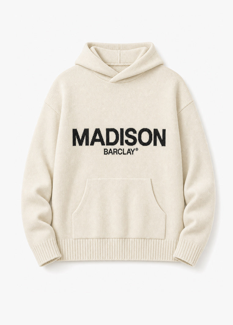 Ocean Av Knit Hoody - Cream