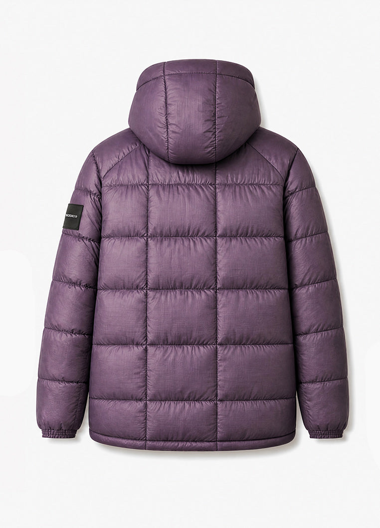 Hester Sheer Puffer Jacket - Plum