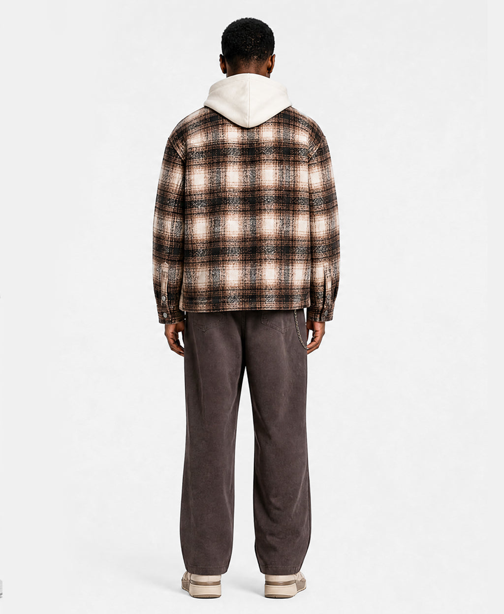 Chrysler Boxy Check Shacket - Chocolate
