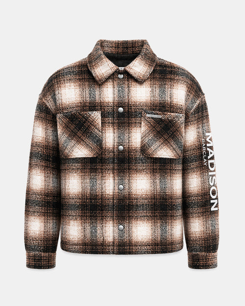 Chrysler Boxy Check Shacket - Chocolate