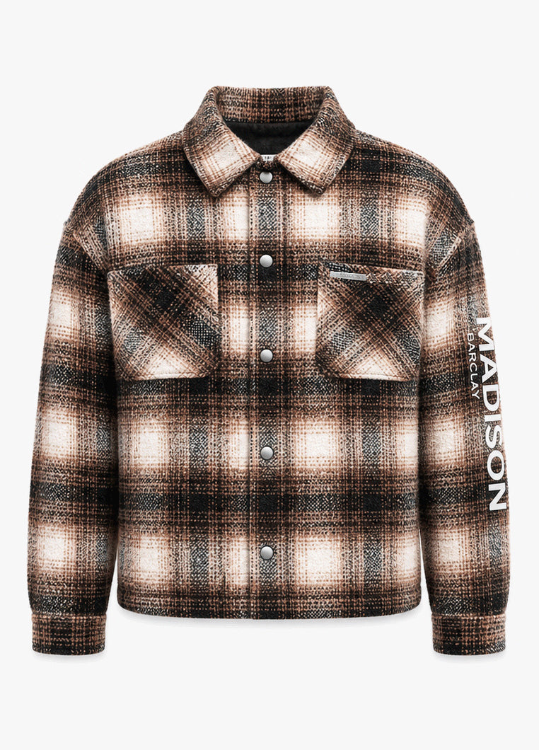 Chrysler Boxy Check Shacket - Chocolate