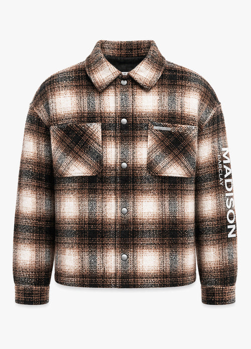 Chrysler Boxy Check Shacket - Chocolate