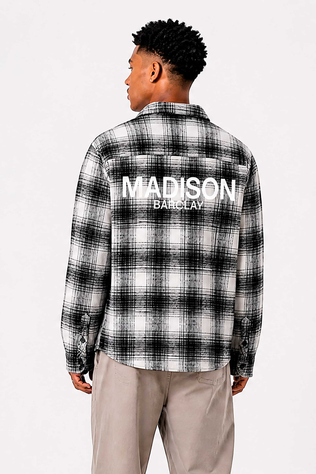 Wall St Flannel Shirt - Black / White