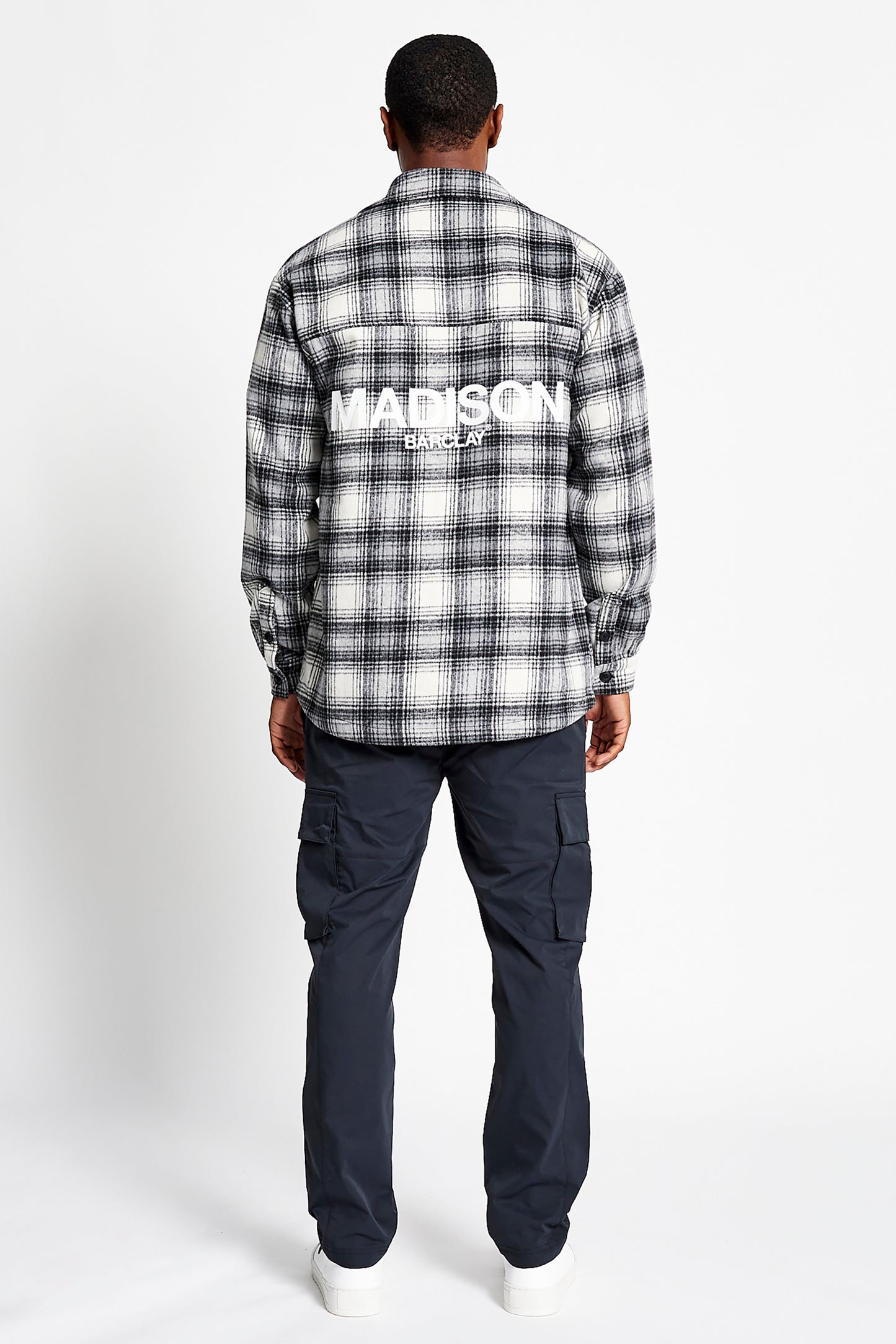 Wall St Flannel Shirt - Light - Black / White