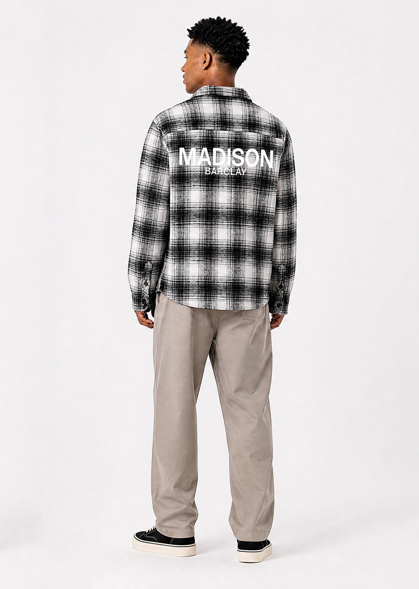 Wall St Flannel Shirt - Black & White