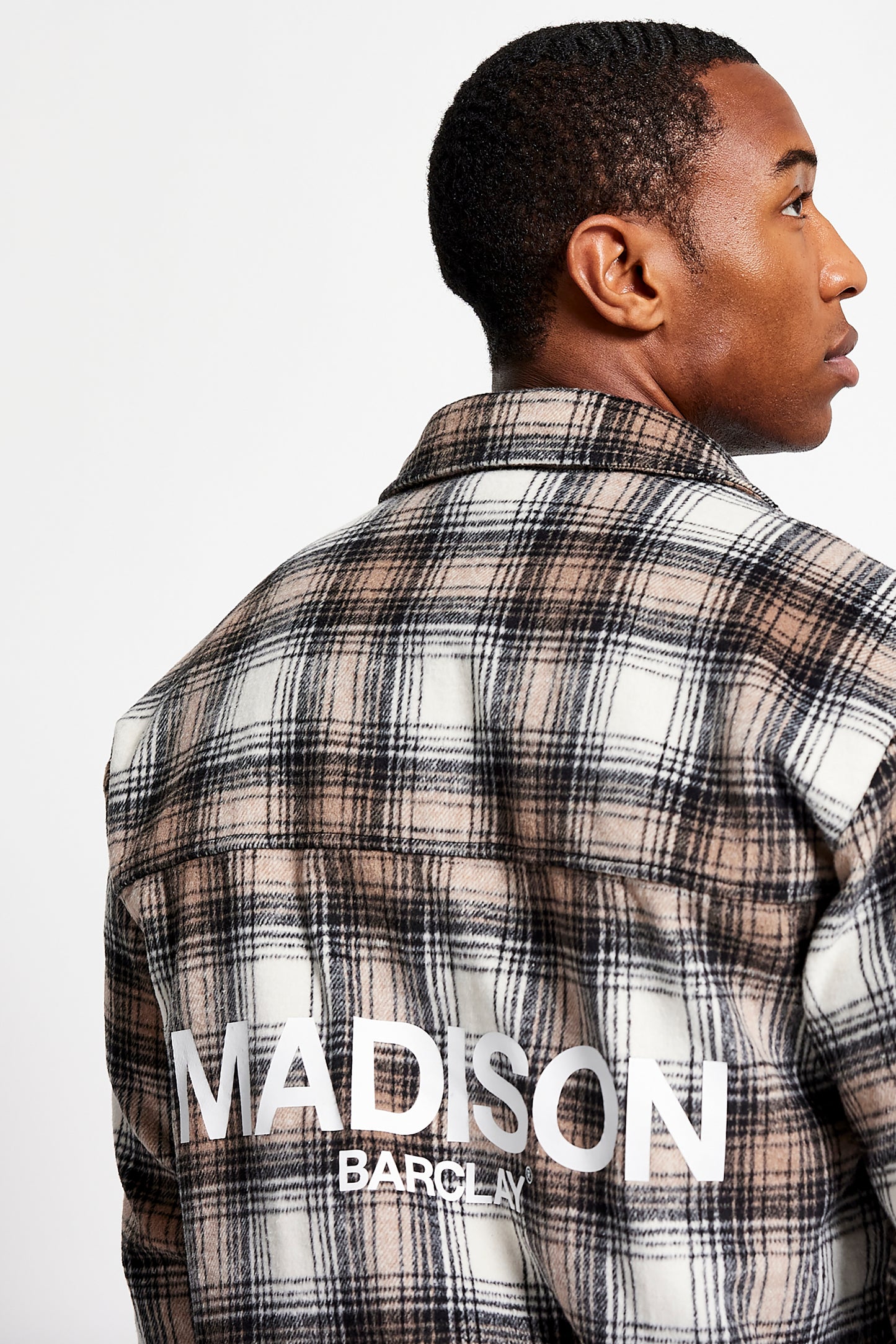 Wall St Flannel Shirt - Light - Light Brown / White