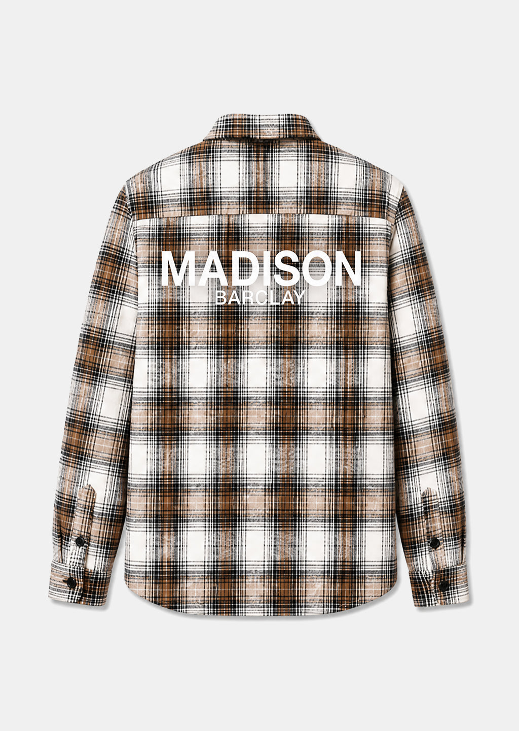 Wall St Flannel Shirt - Light Brown / White