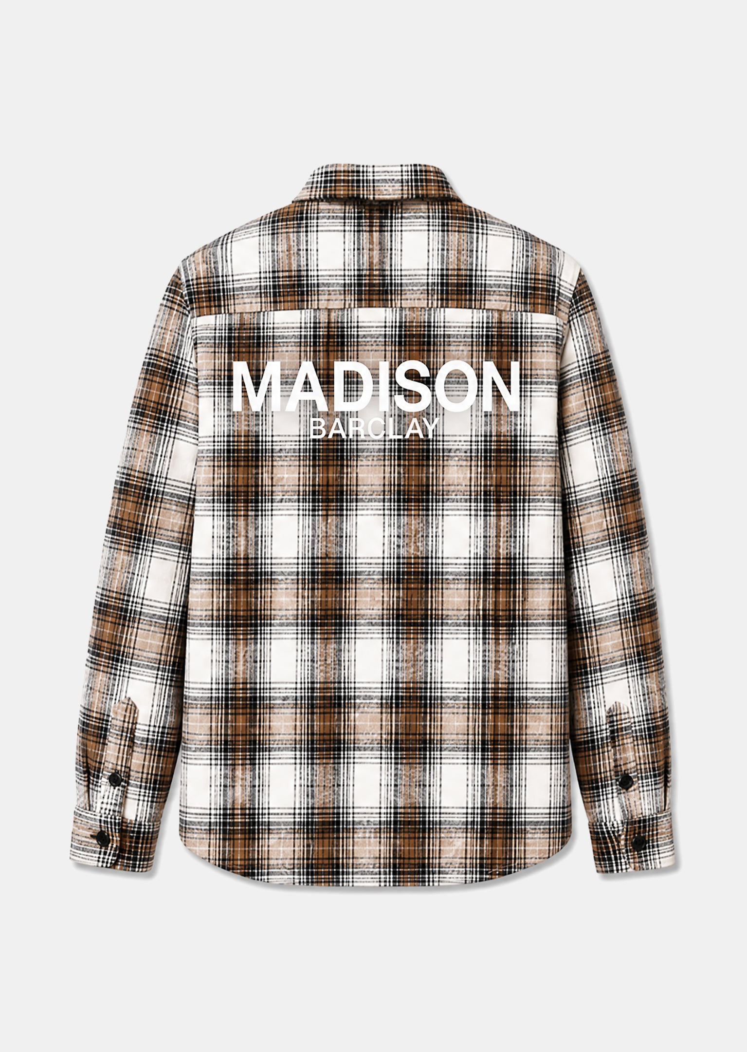 Wall St Flannel Shirt - Light Brown / White
