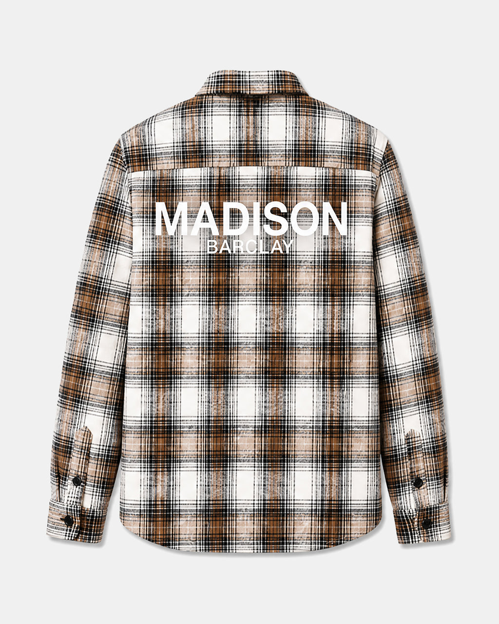 Wall St Flannel Shirt - Light Brown / White