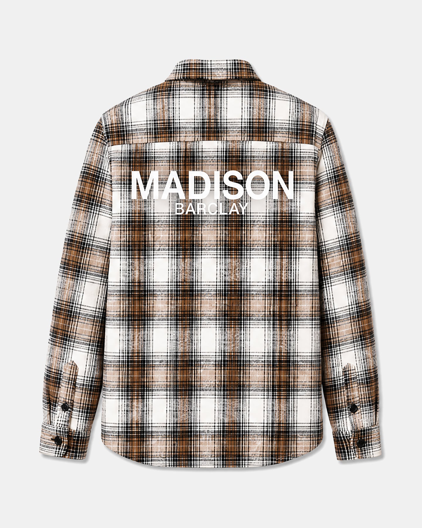 Wall St Flannel Shirt - Light Brown / White