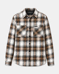 Wall St Flannel Shirt - Light Brown / White