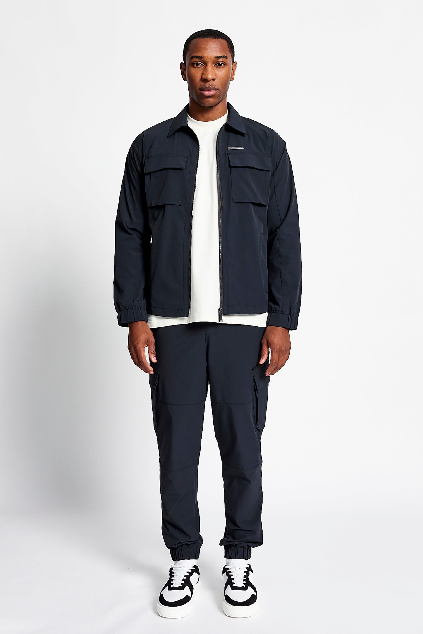 Flat Iron Zip Overshirt - Black