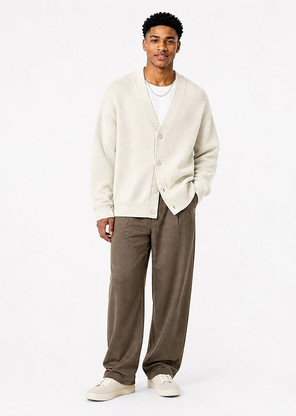 Ocean Av Knit Cardigan - Cream