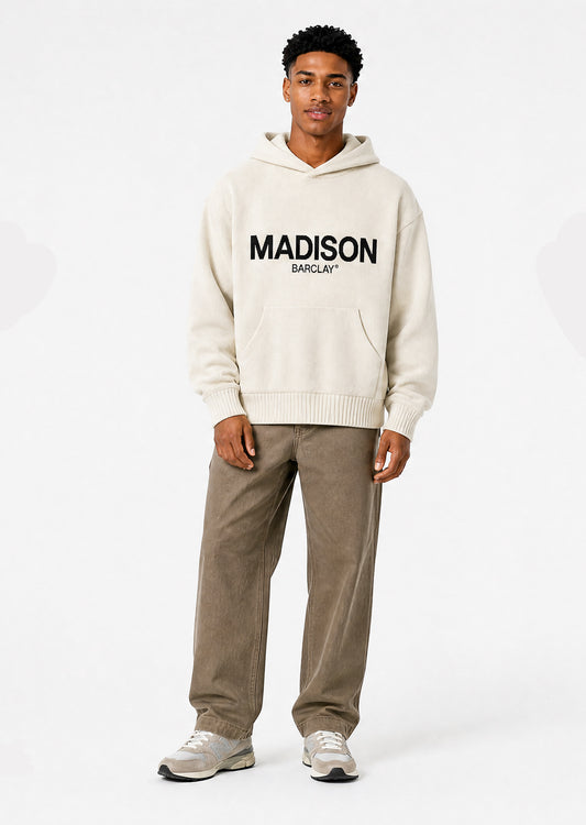 Ocean Av Knit Hoody - Cream
