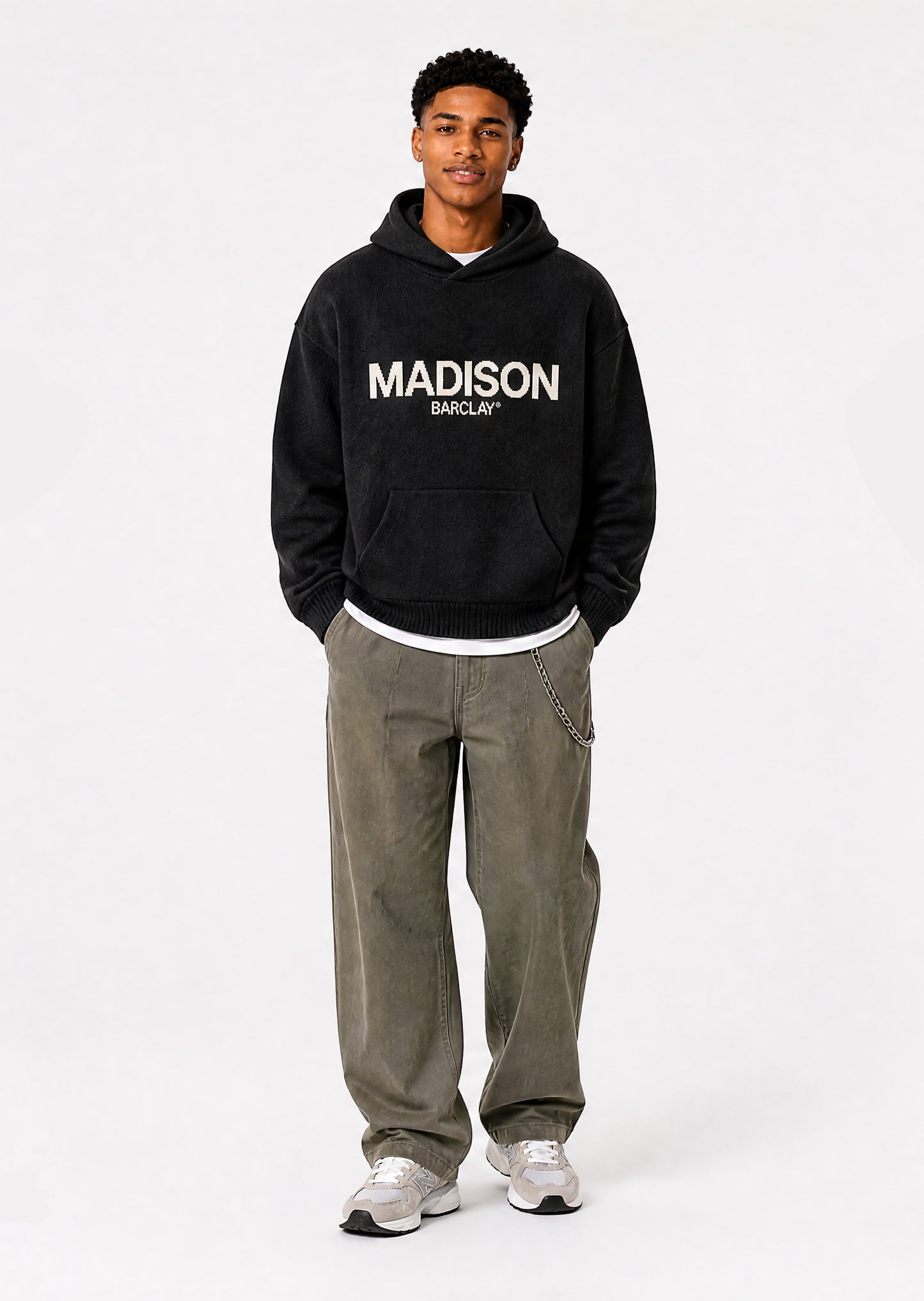 Ocean Av Knit Hoody - Black