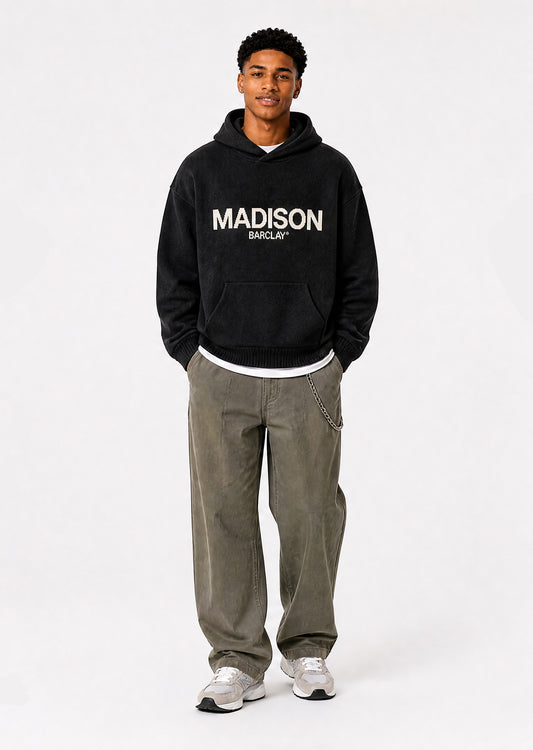 Ocean Av Knit Hoody - Black