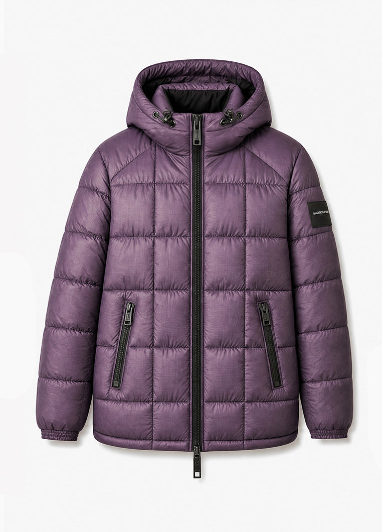 Hester Sheer Puffer Jacket - Plum