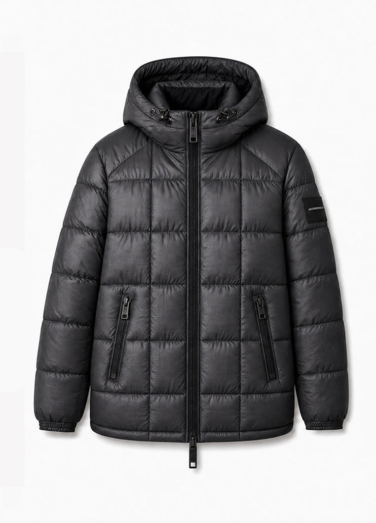 Hester Sheer Puffer Jacket - Black