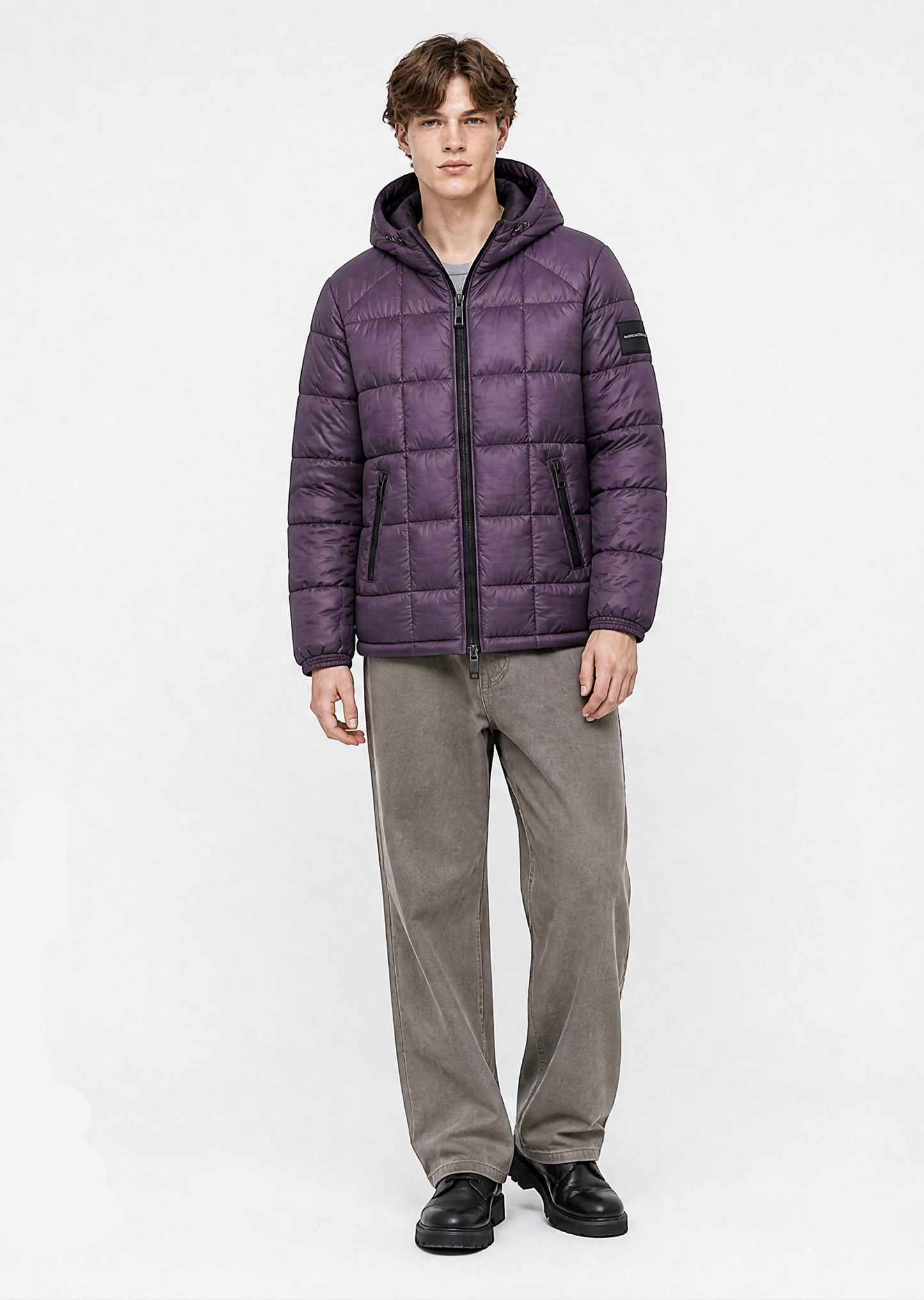 Hester Sheer Puffer Jacket - Plum