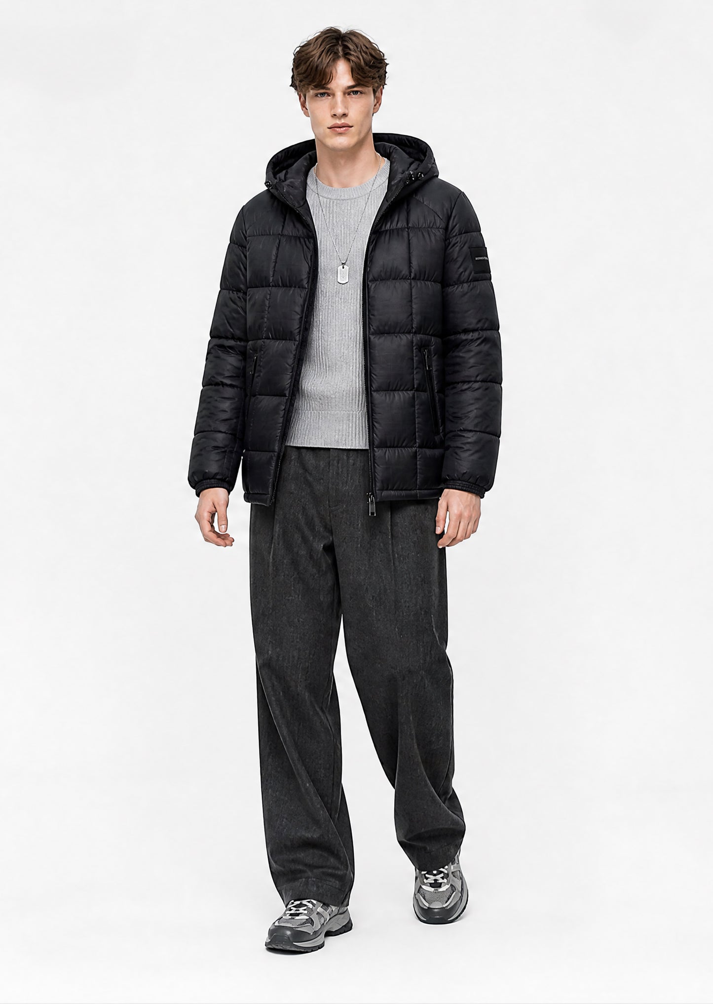 Hester Sheer Puffer Jacket - Black