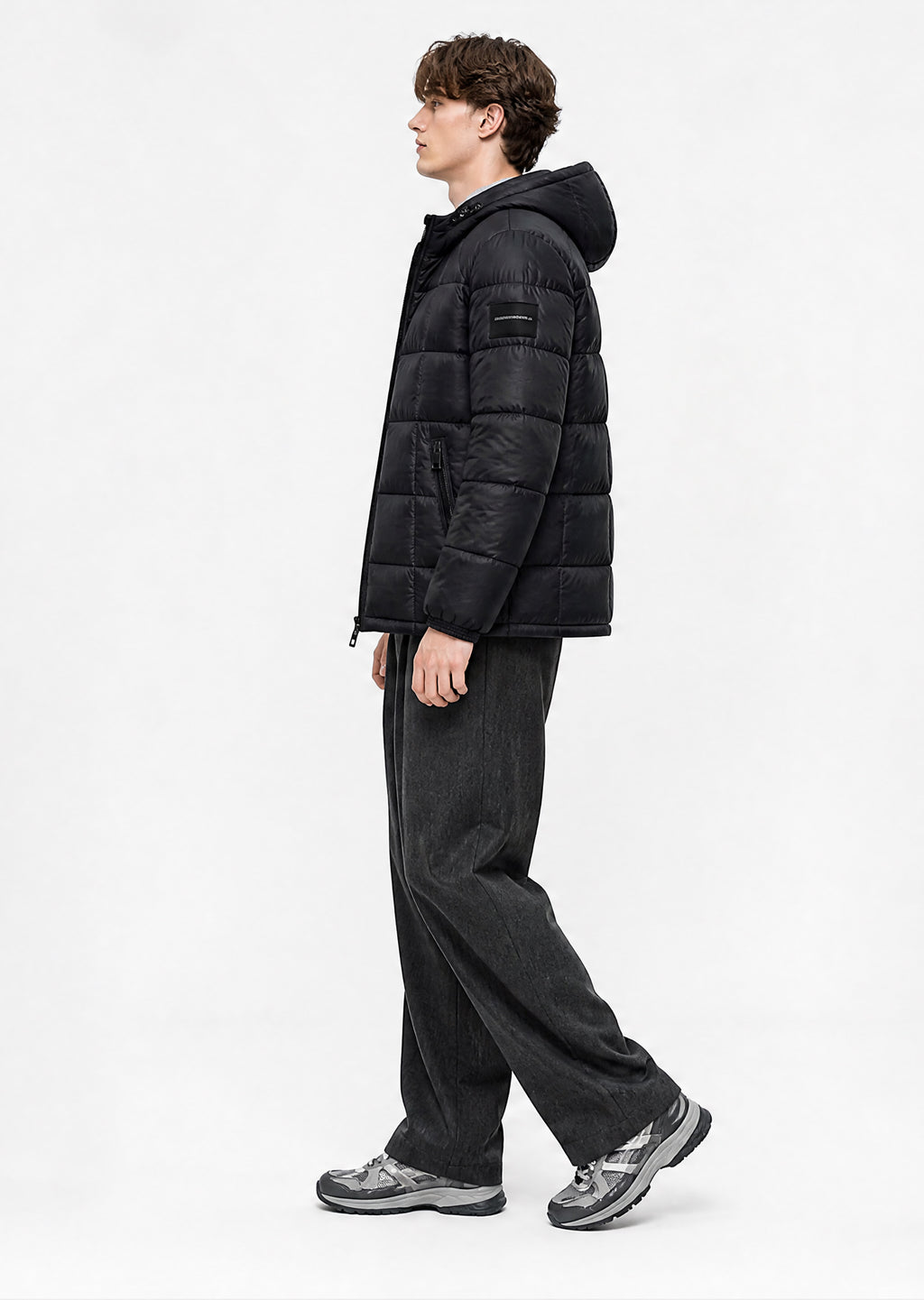 Hester Sheer Puffer Jacket - Black