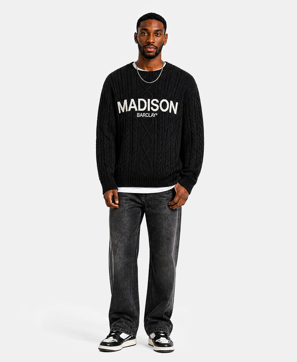 Ocean Av Cable Knit Sweater - Black