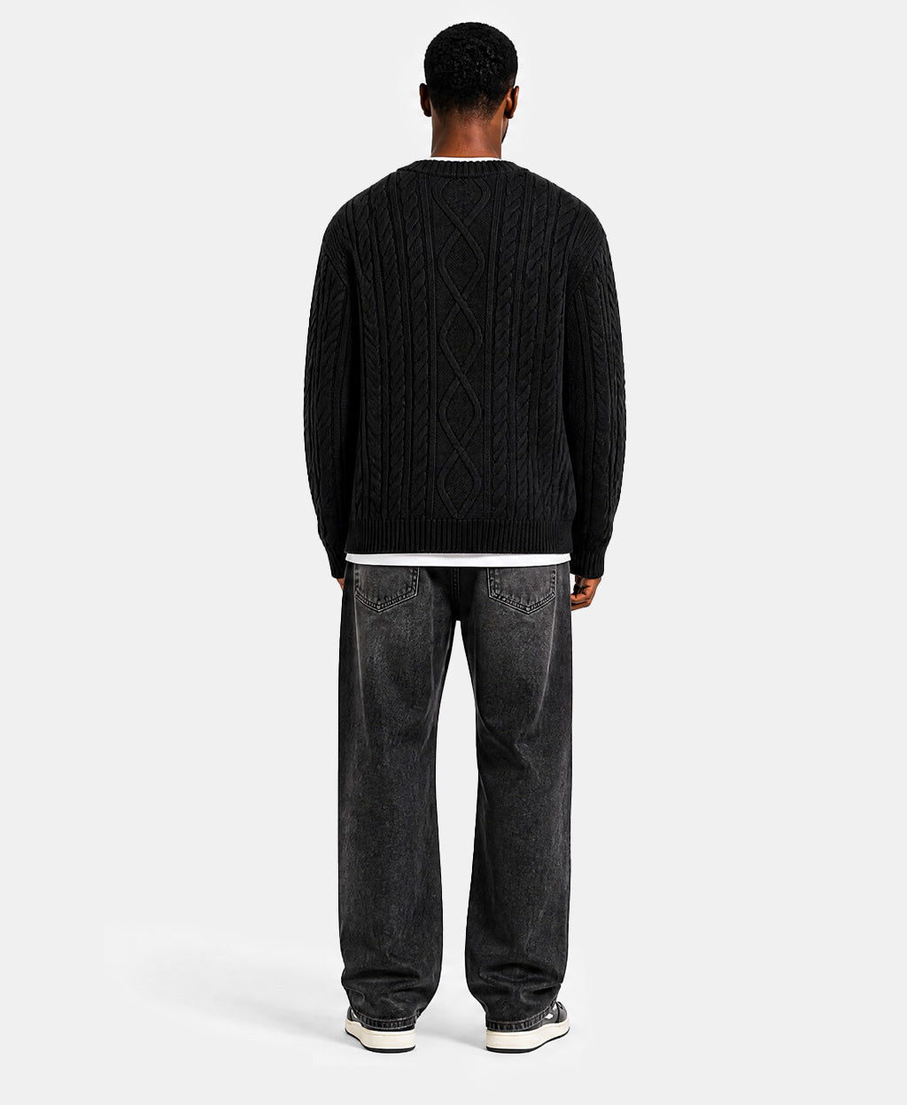 Ocean Av Cable Knit Sweater - Black