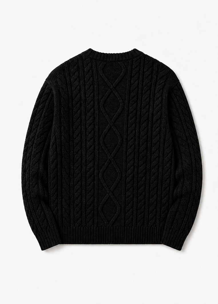 Ocean Av Cable Knit Sweater - Black