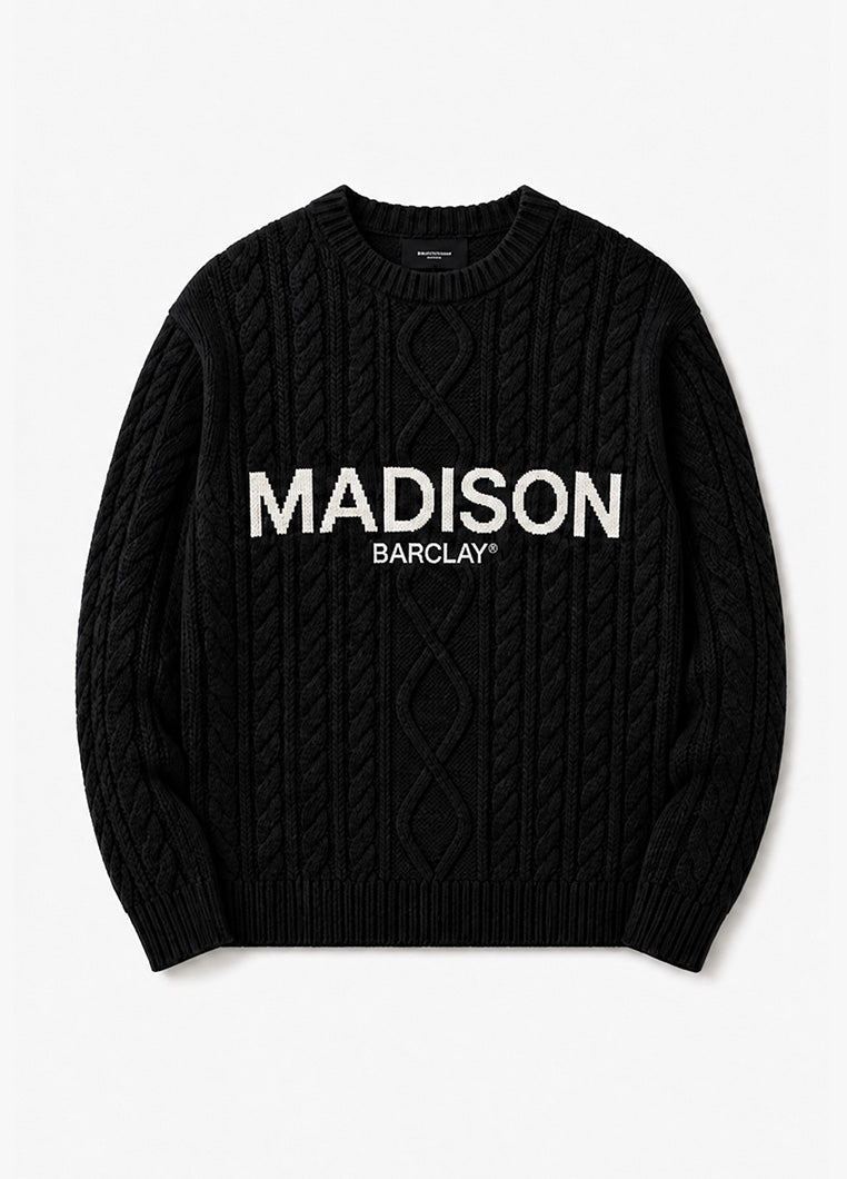 Ocean Av Cable Knit Sweater - Black