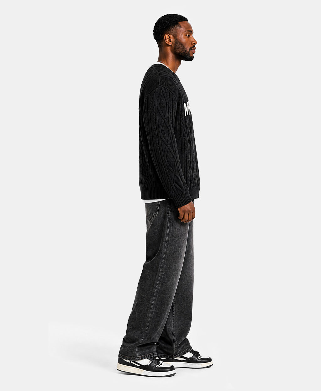 Ocean Av Cable Knit Sweater - Black