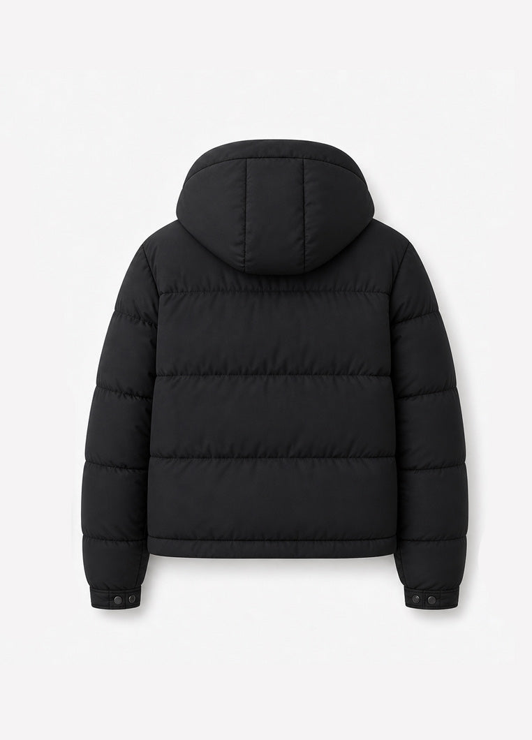 Edge Short Puffer Jacket - Black