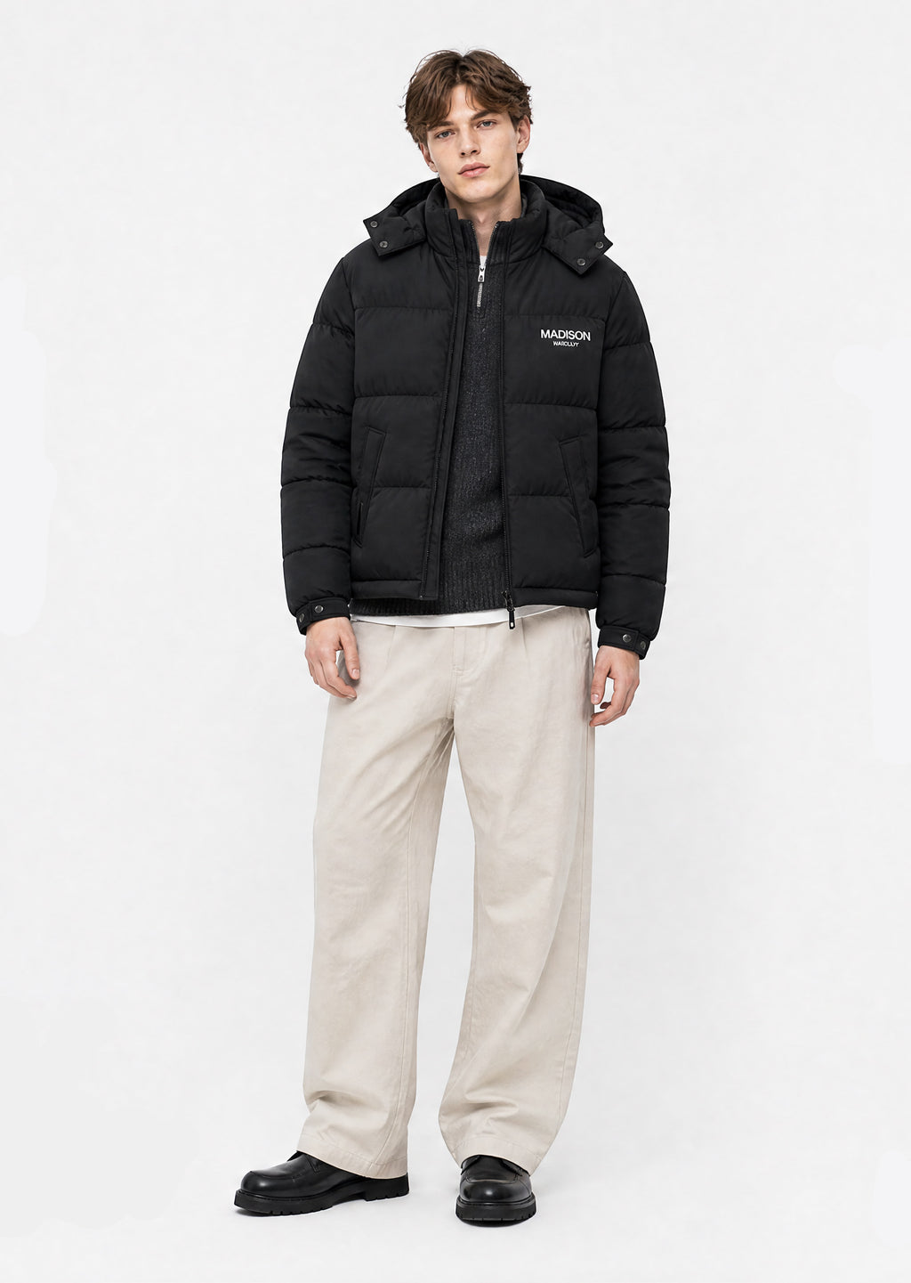Edge Short Puffer Jacket - Black
