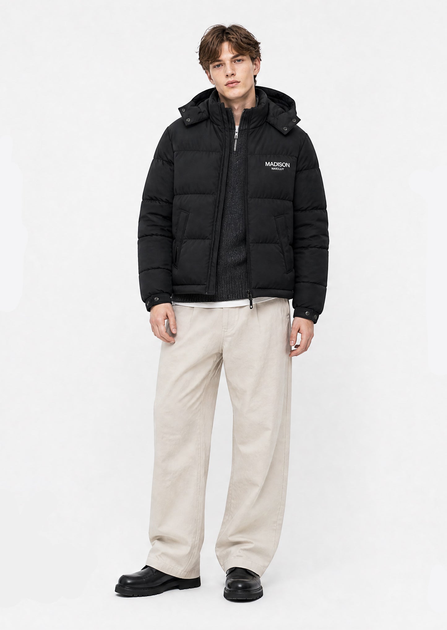 Edge Short Puffer Jacket - Black
