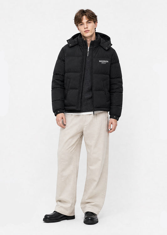 Edge Short Puffer Jacket - Black