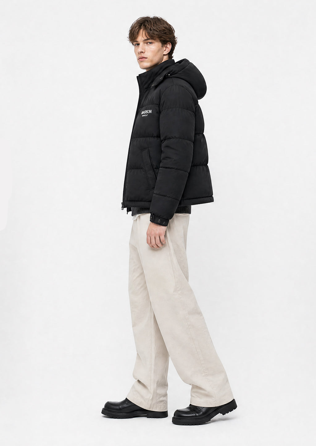 Edge Short Puffer Jacket - Black