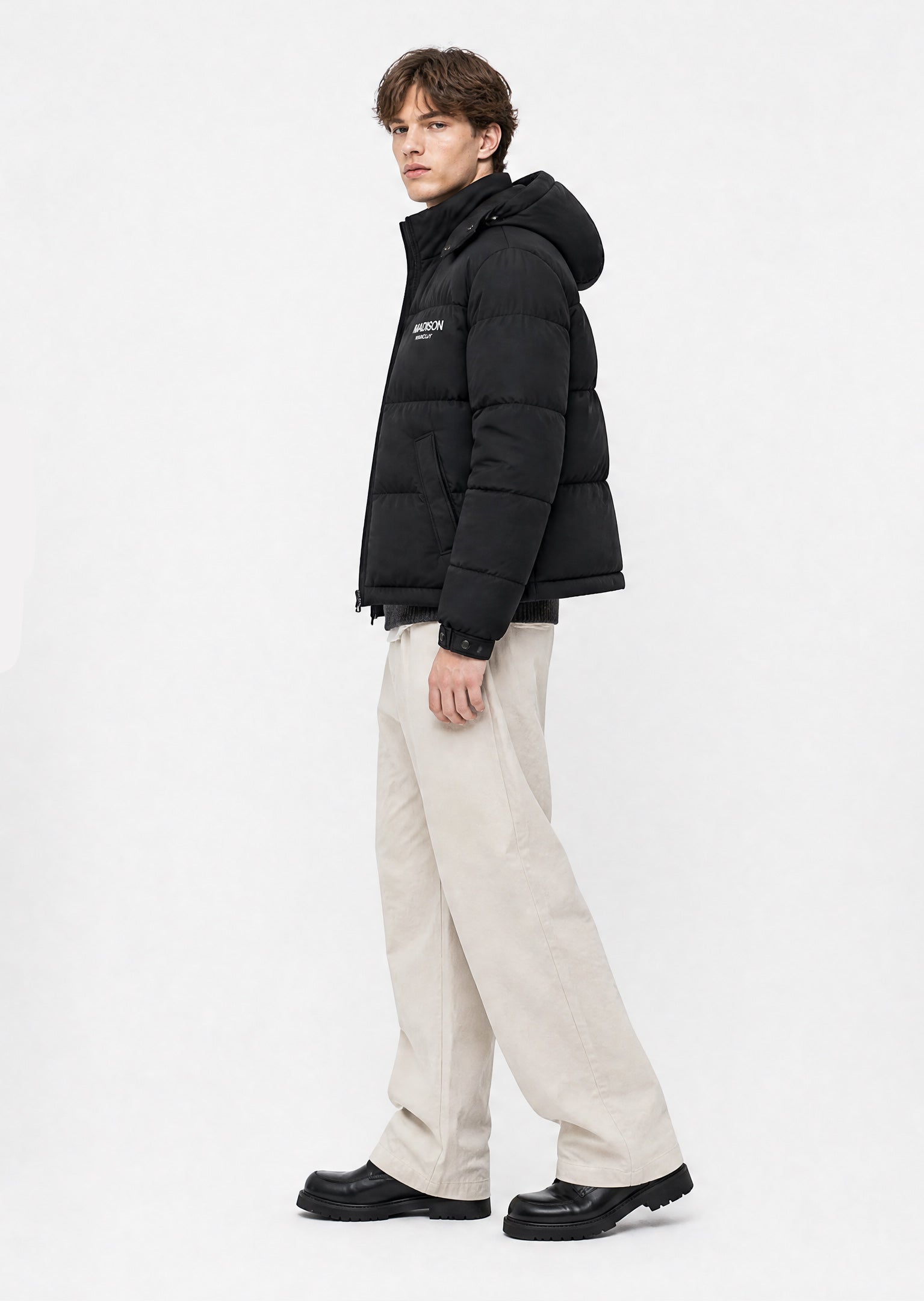 Edge Short Puffer Jacket - Black