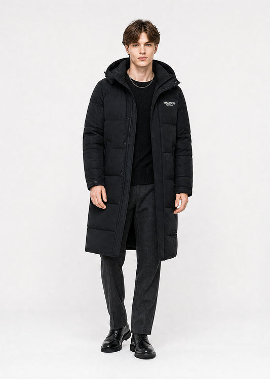 Harlem Longline Puffer Jacket - Black