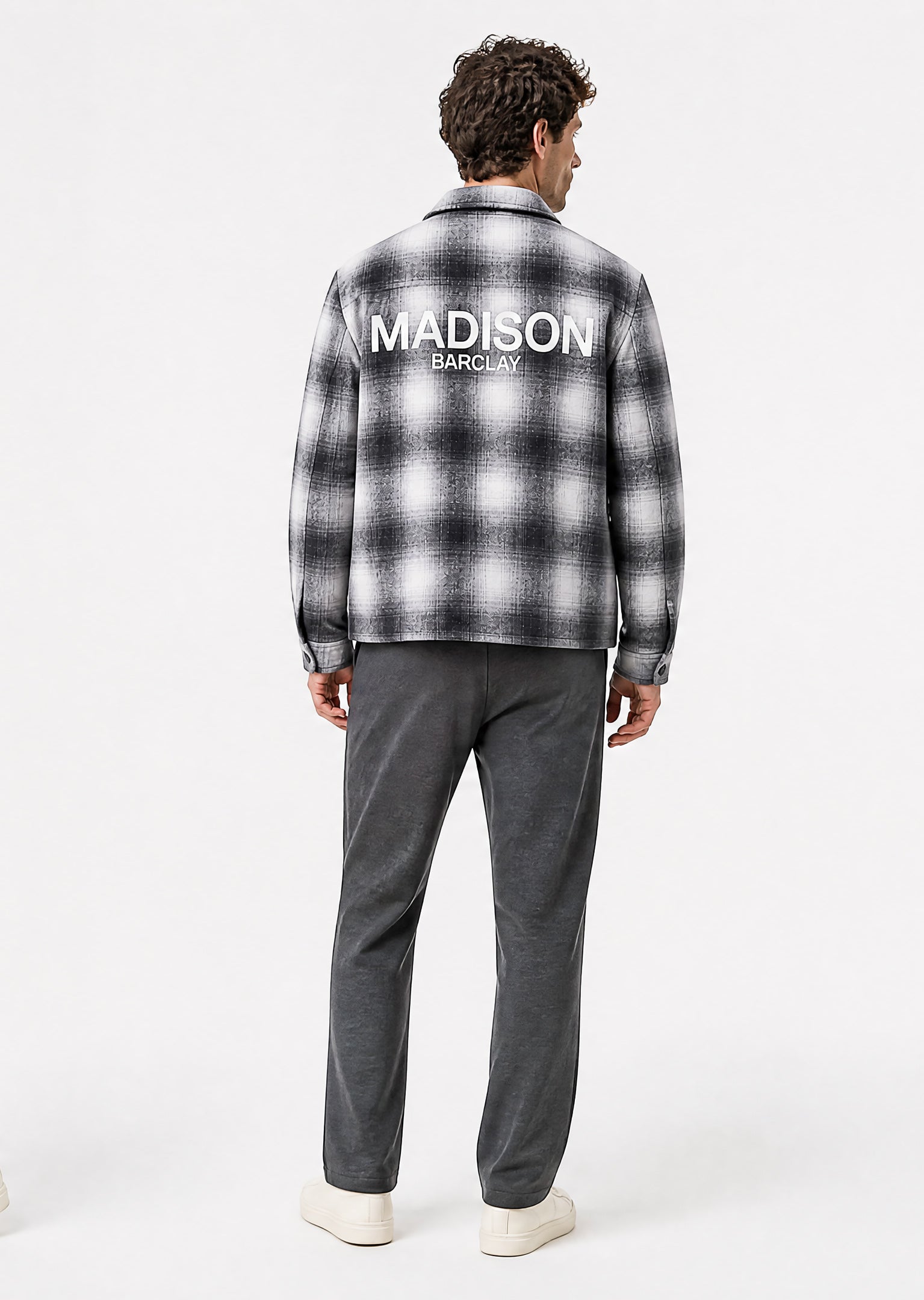 Staten Checked Shacket - Ice Grey