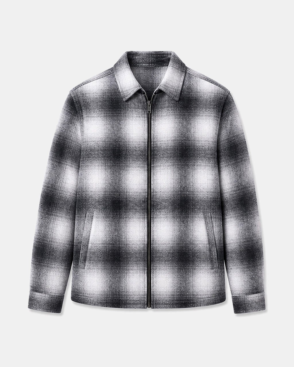 Staten Checked Shacket - Ice Grey