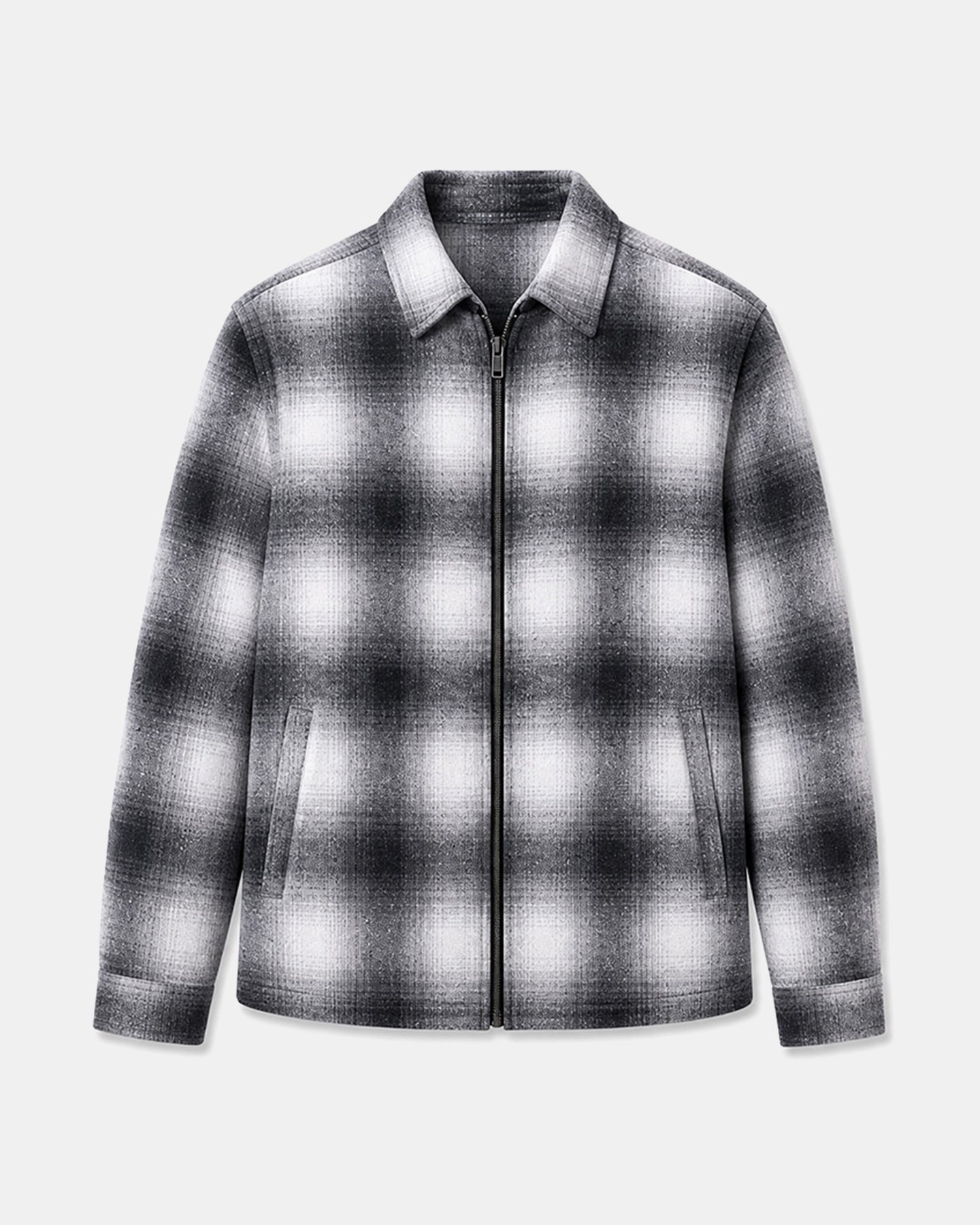 Staten Checked Shacket - Ice Grey