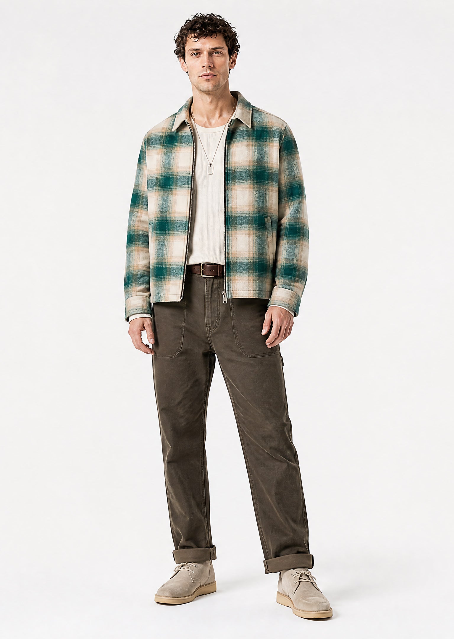 Staten Checked Shacket - Teal
