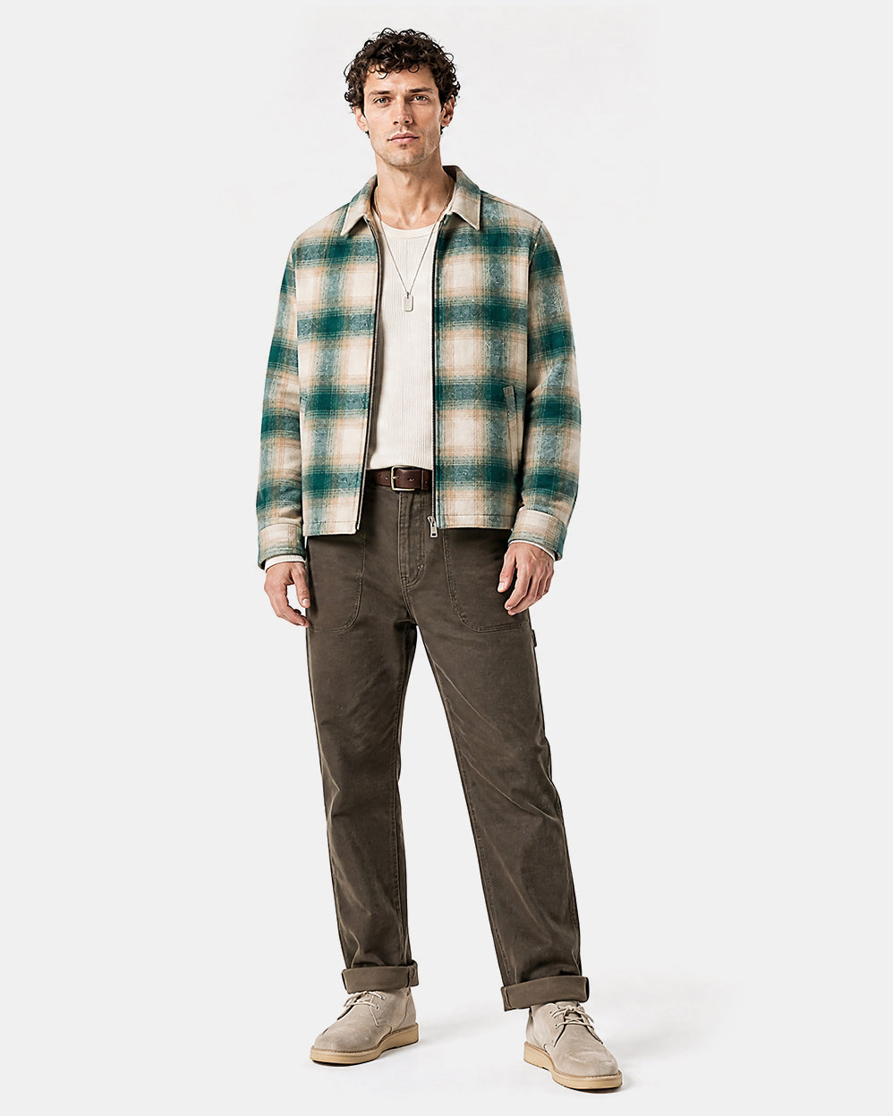 Staten Checked Shacket - Teal