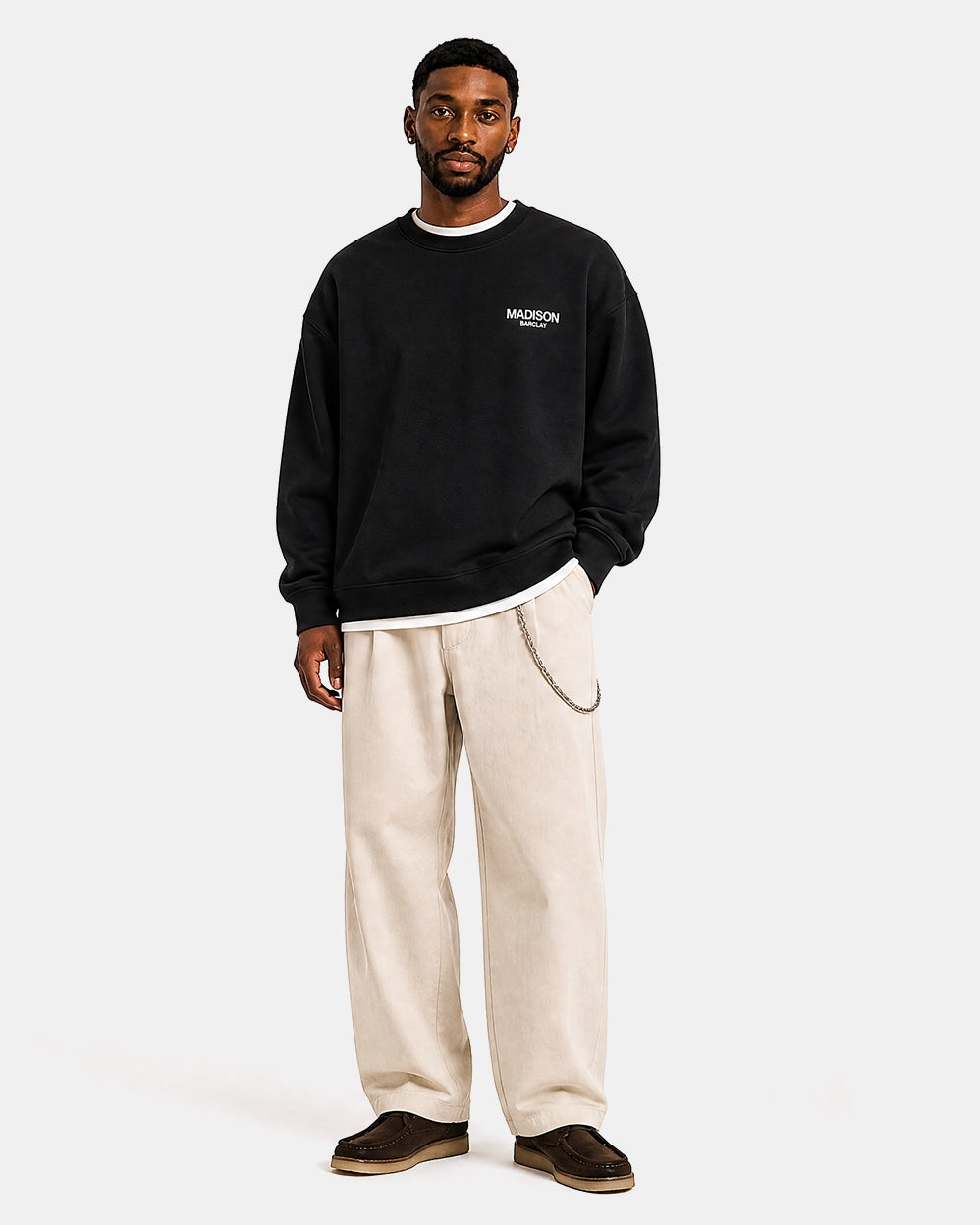 Madison Relaxed Fit Sweatshirt- Ocean Avenue- Black