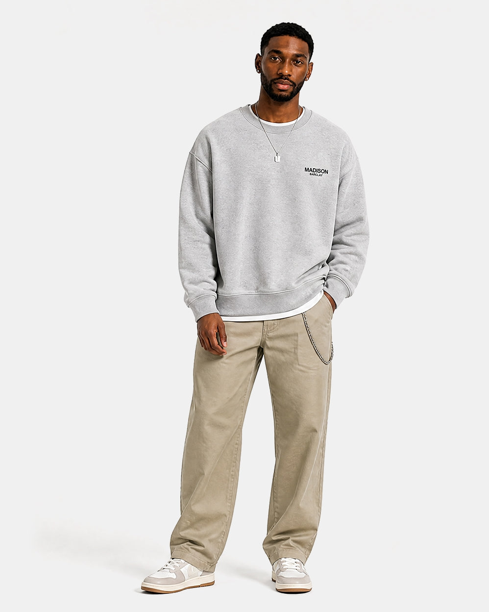 Madison Relaxed Fit Sweatshirt- Ocean Avenue- Grey