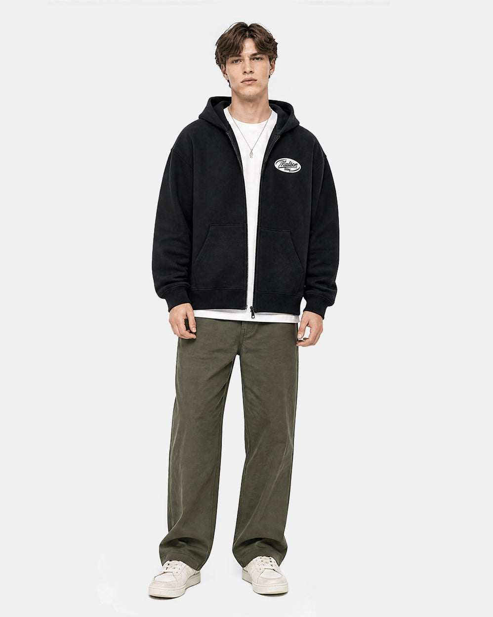 Madison Relaxed Fit Full Zip Hoodie- Racing